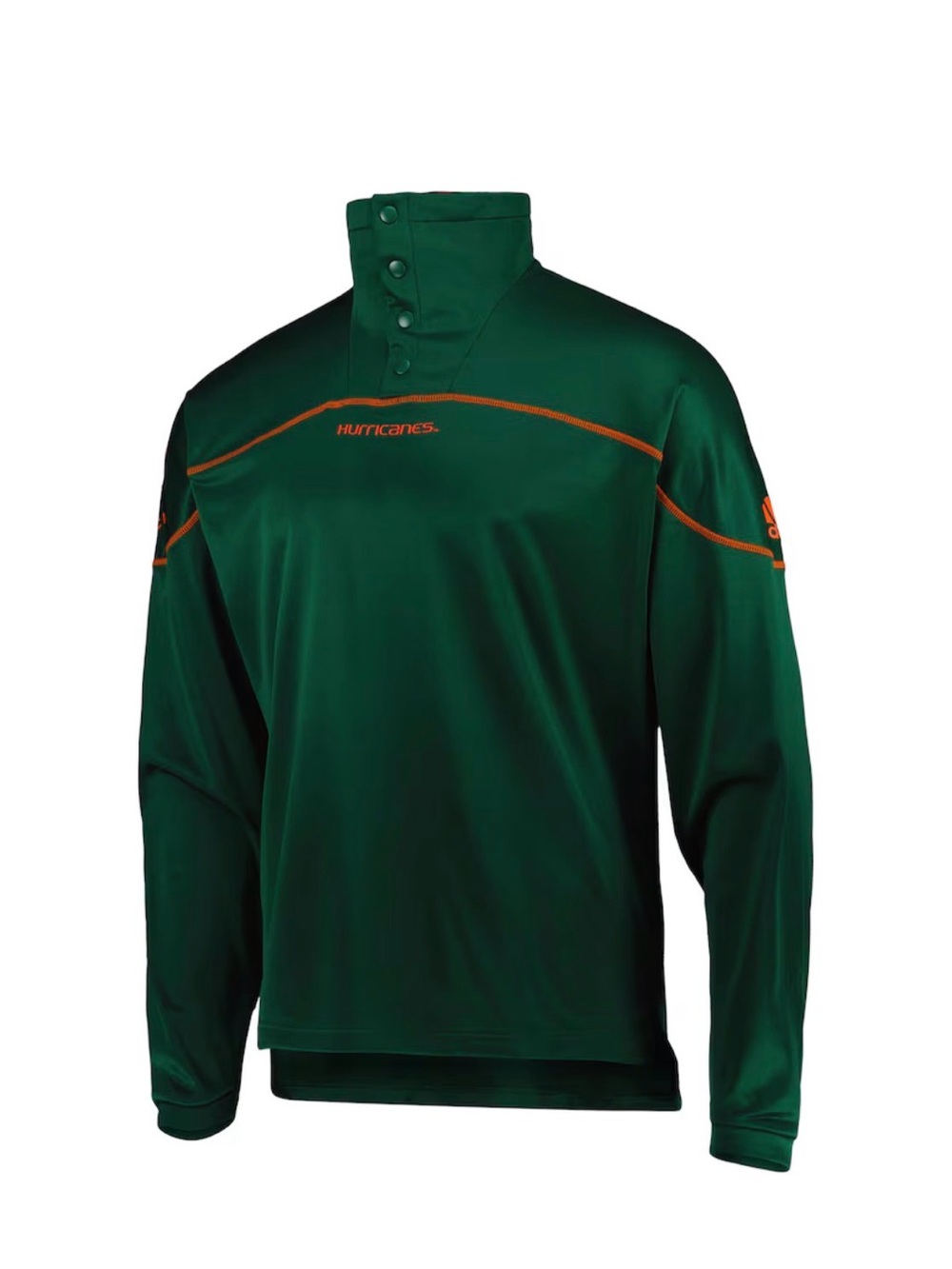 adidas Green Performance Pullover with Orange Trim
